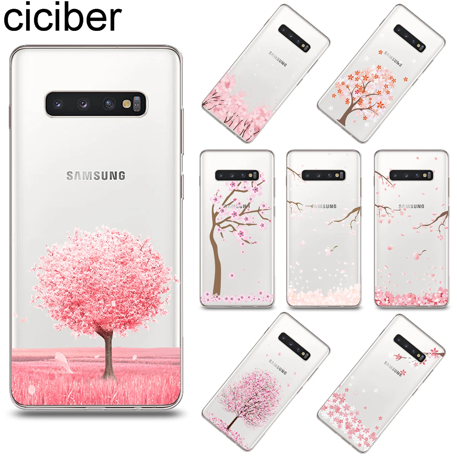 Чехол ciciber Cherry Tree для Samsung Galaxy A51 A52 A71 S21 S20 A50 A12 A21S A70 S10 S8 S9 A72 Plus S10e FE силиконовый