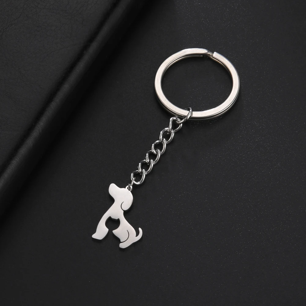 My Shape Dog Cat Key Chain for Women Men Stainless Steel Animals Shark Wolf Pendant Ring Keychain Fashion Jewrlry Gifts | Украшения и