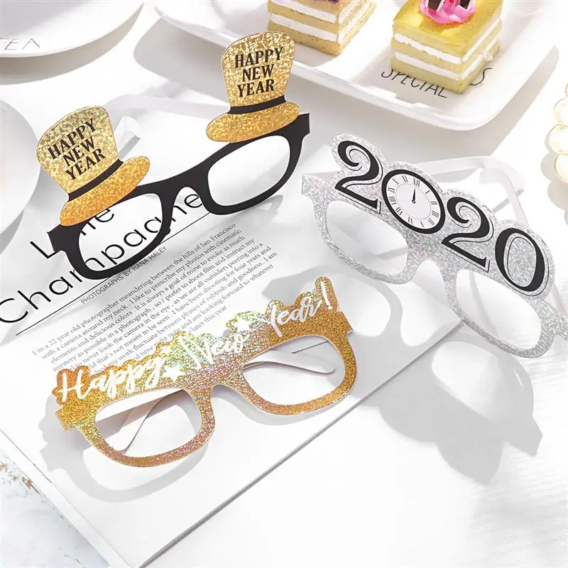 9 шт 2020 счастливый новый год очки для вечеринки фото стенд реквизит праздничные