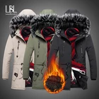 Мужская зимняя ветрозащитная куртка с меховым воротником и капюшоном, 2020