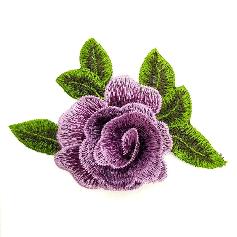 Нашивки в виде Розы прошитая аппликация Водорастворимая 3D многослойная