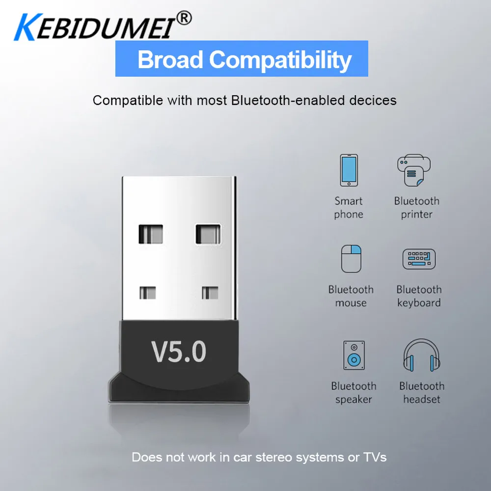 Kebidumei USB Bluetooth 5,0 адаптер приемник беспроводной мини USB BT5.0V ключ приемник ноутбук мышь аксессуары для клавиатуры