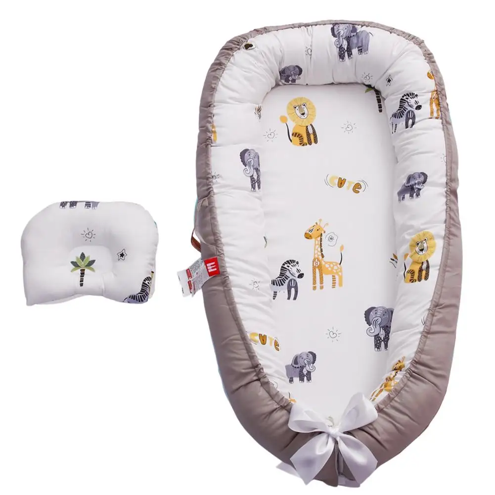 

Baby Lounger Soft Breathable Newborn Travel Crib Pod Portable Adjustable Cotton Baby Lounger Detachable Baby Nest Bed For Newb