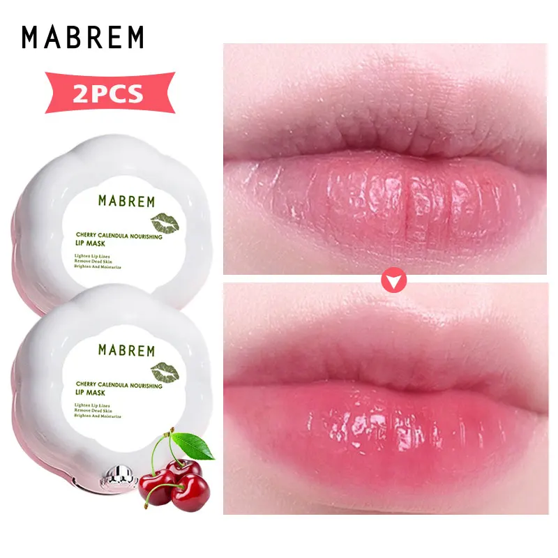 

2PCS Lip Mask Night Sleep Maintenance Moisturizing Lips Balm Cherry Flavor Nourish Relieve Dryness Protect Lips Care 10g
