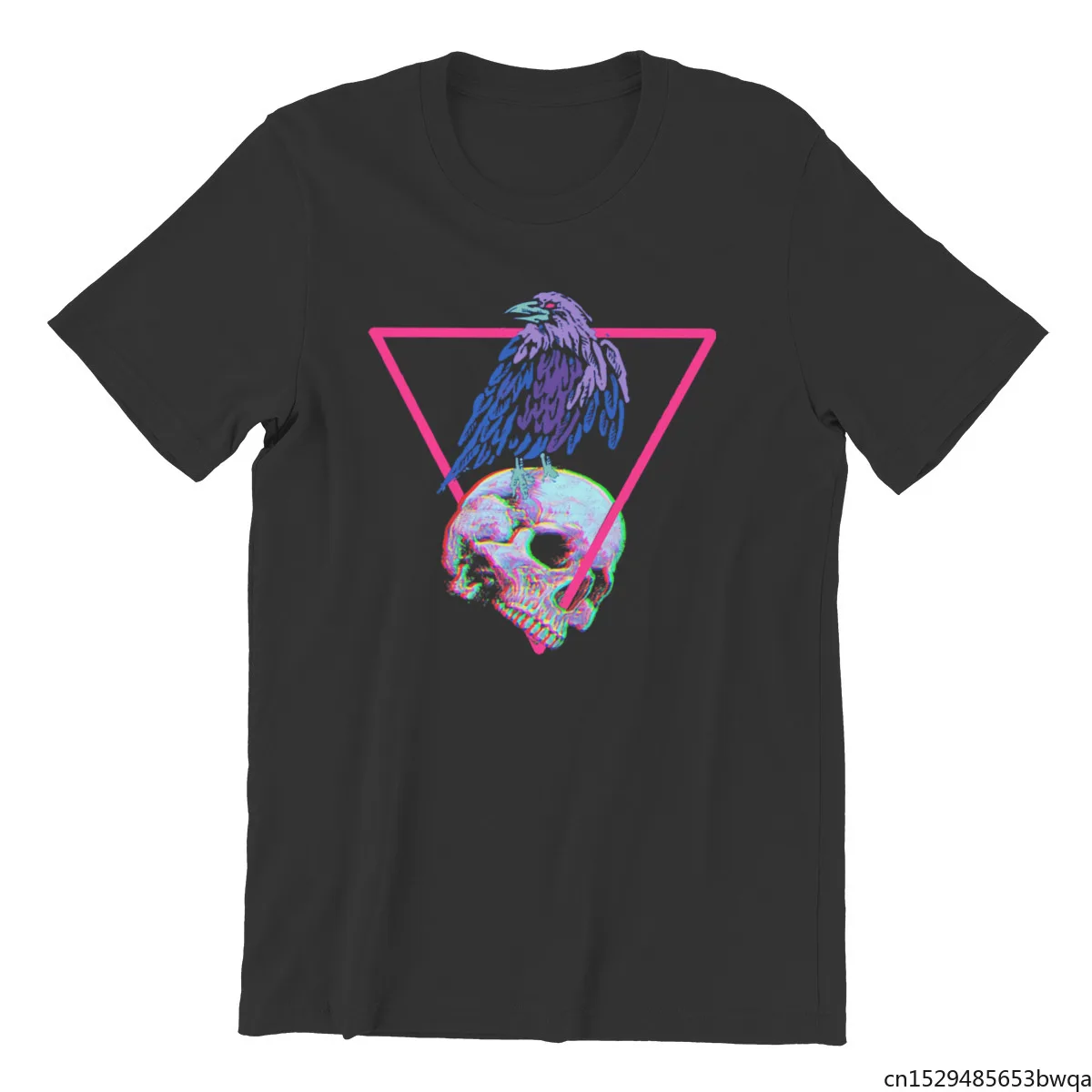 

Synthwave Raven Skull Demon Slayer Anime Kawaii Men Clothing Men's T-shirt