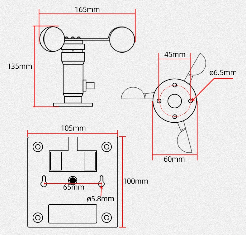 RS485 Tower Crane Wind Alarm Device Controller Meter Sensor Anemometer Display Engineering | Инструменты