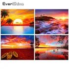 EverShine 5D DIY алмазная живопись закат вышивка крестиком Наборы Алмазная вышивка море пейзаж Стразы арт Наборы домашний декор