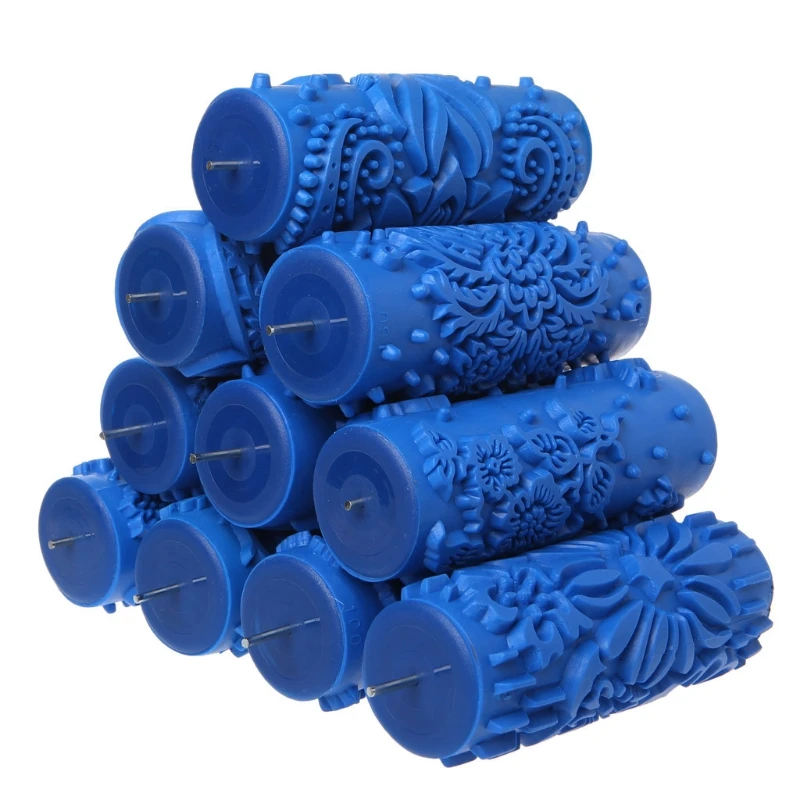 

7 INCH Wallpaper Decoration Patterned Roller Embossed Paint Sleeve Wall Texture Stencil Brush 3D Pattern Decor Painting Machine
