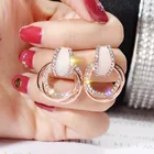 Темпераментные круглые серьги-гвоздики, Простые индивидуальные металлические серьги-кольца с дикими кристаллами для женщин, украшения для вечеринок