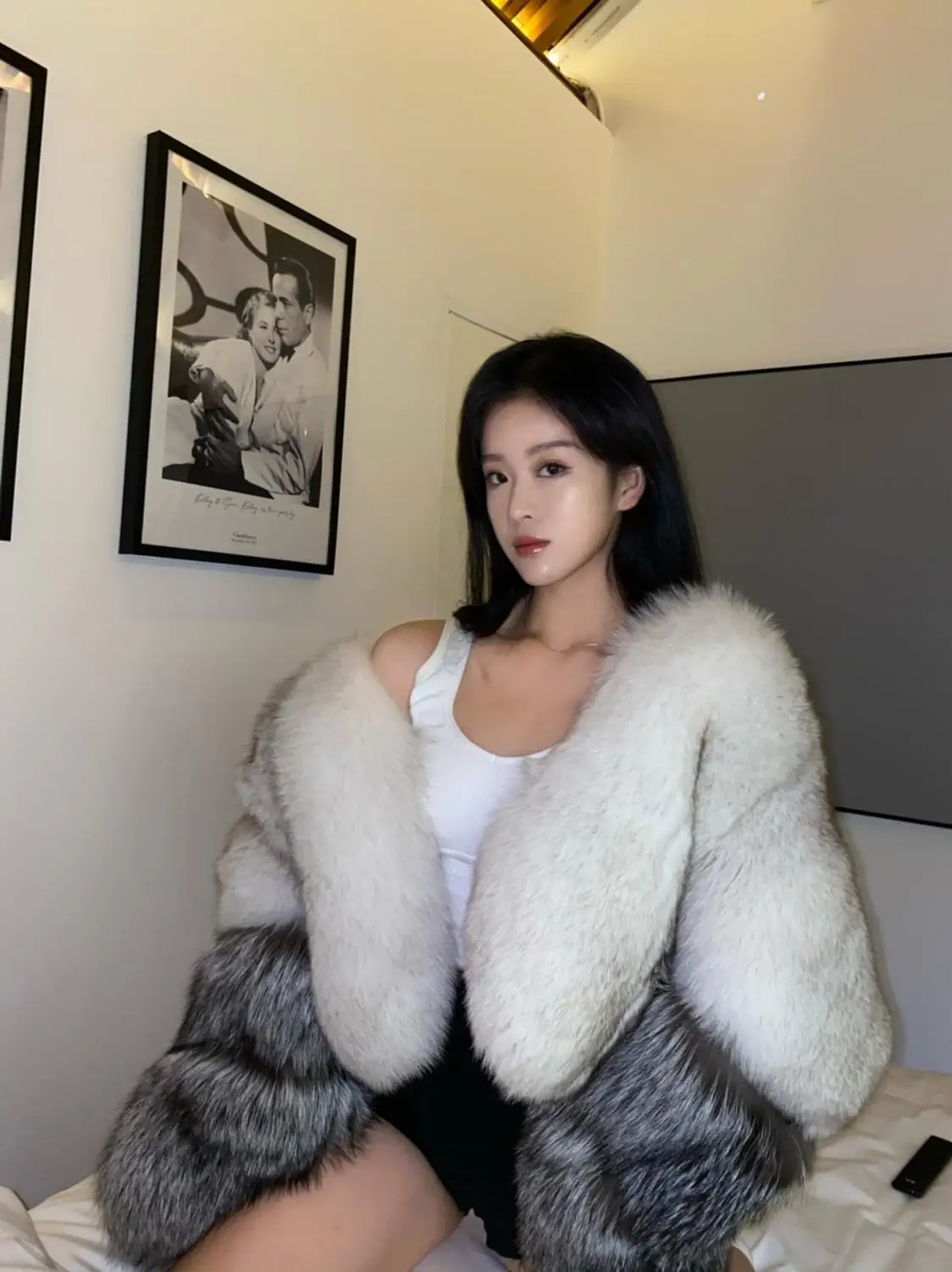 Ins Fashion Real Fox Fur Coat Women 2020 Imported Finish Natural Silver Fox Fur Jacket Winter New Luxury Warm Outwear Oversized