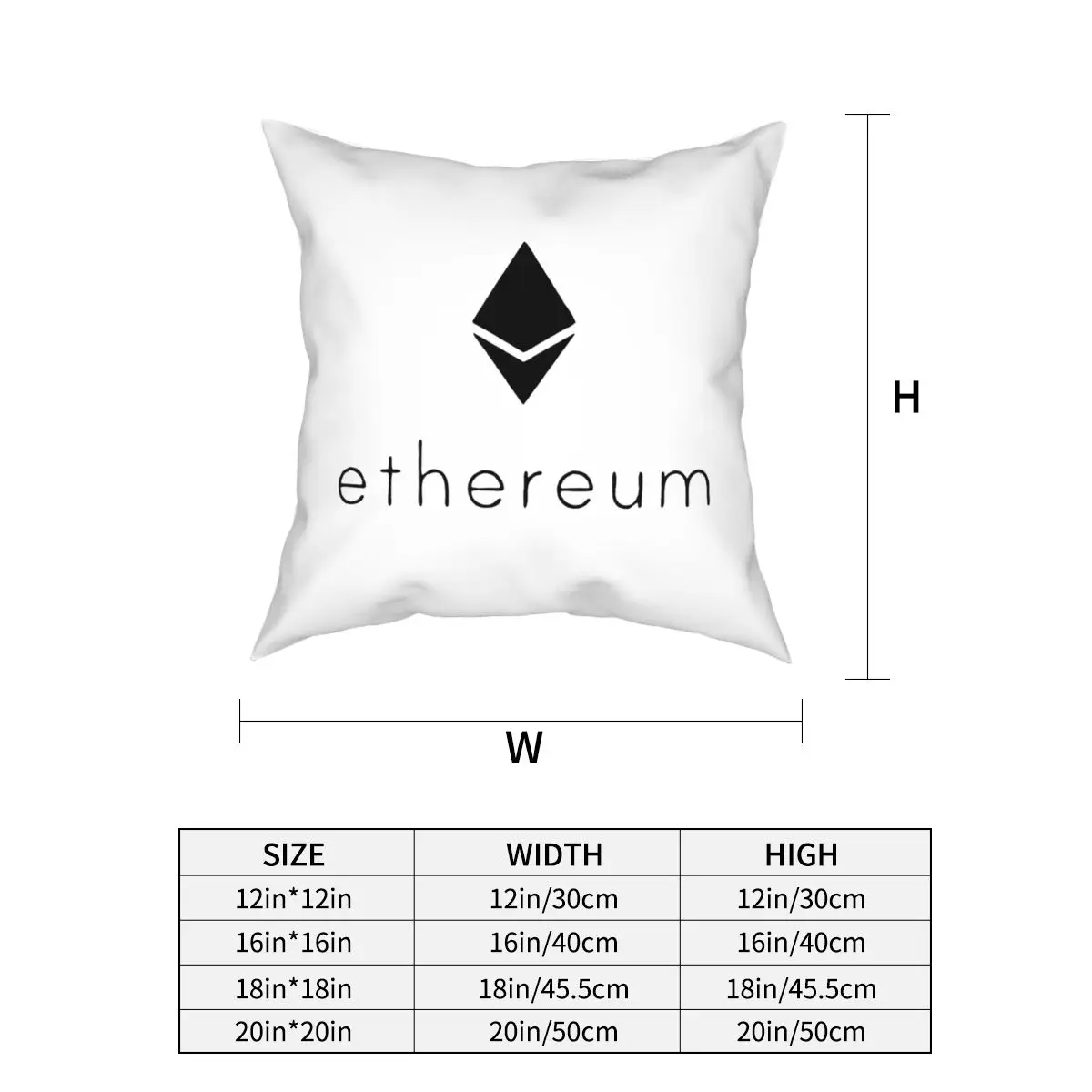 Наволочка для подушки с логотипом Ethereum Биткоин криптовалюта Btc блокчейн
