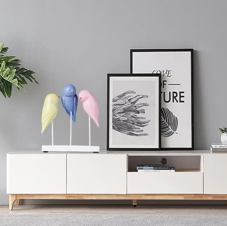 

Modern Resin Bird Ornaments Home Livingroom Table Furnishing Crafts Cafe Hotel Office Desktop TV Cabinet Figurines Decoration