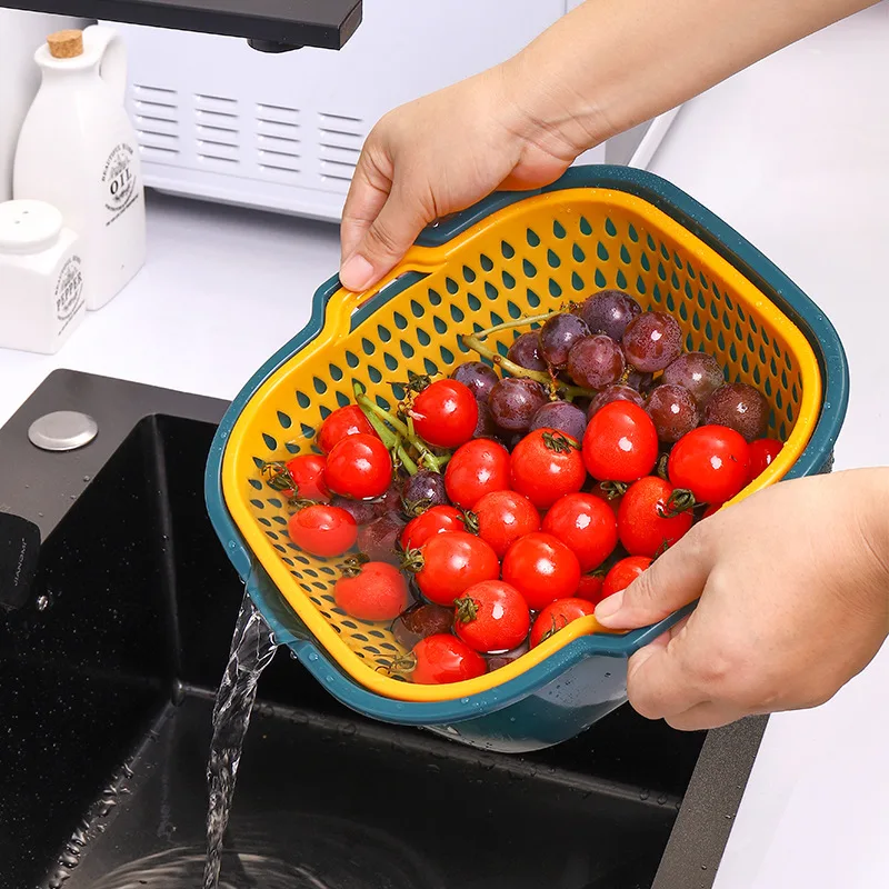 

Multifunctional Strainer Basket Fruit Vegetable Cleaning Drain Basin Classification Washing Draining Storage Tool Kitchen Gadget