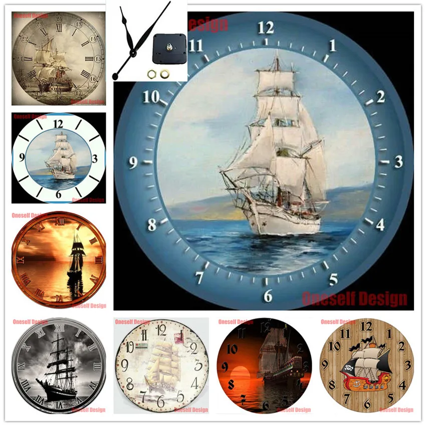 Топ популярная 5d алмазная вышивка с часами лодка живопись распродажа корабля