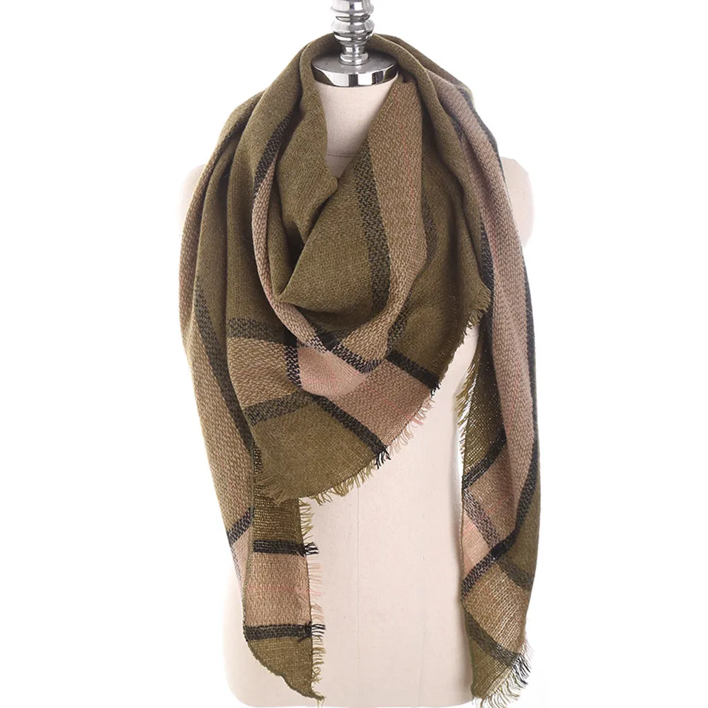 Модный женский зимний шарф однотонный теплый Женская шаль вязаные треугольные