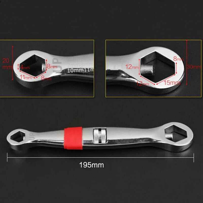 1PC Adjustable Wrench Portable Mini Bone Spanner Steel Multifunction Imperial Metric Double Offset Ring | Инструменты