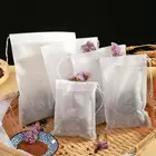 50 шт. чайные пакетики, пустые пищевые пакетики для ароматизированного чая, инфузор со шнурком, Запаянные, из фильтровальной бумаги для женского чая