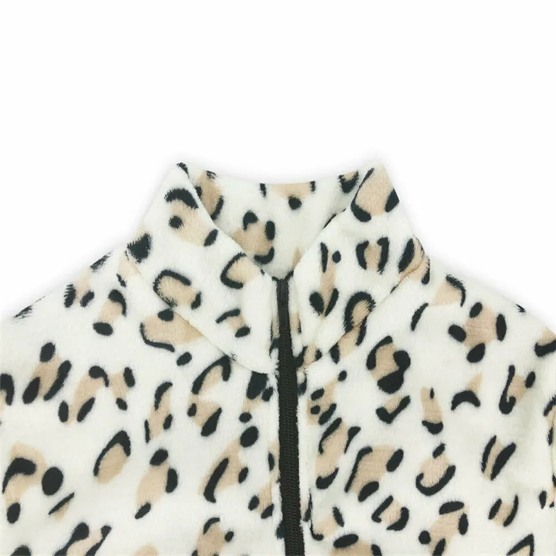 

Fashion Women's Plush Hooded Hoodies Leopard Long Sleeve Zipper Pullover Jumper Casual Loose Autumn Tops