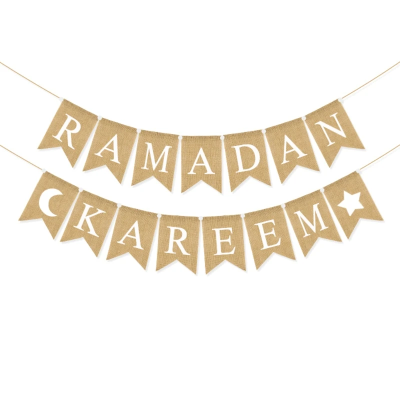 

1 Set Ramadan Kareem Swallowtail Hanging Banners Muslim Ramadan Festival Decor 69HF