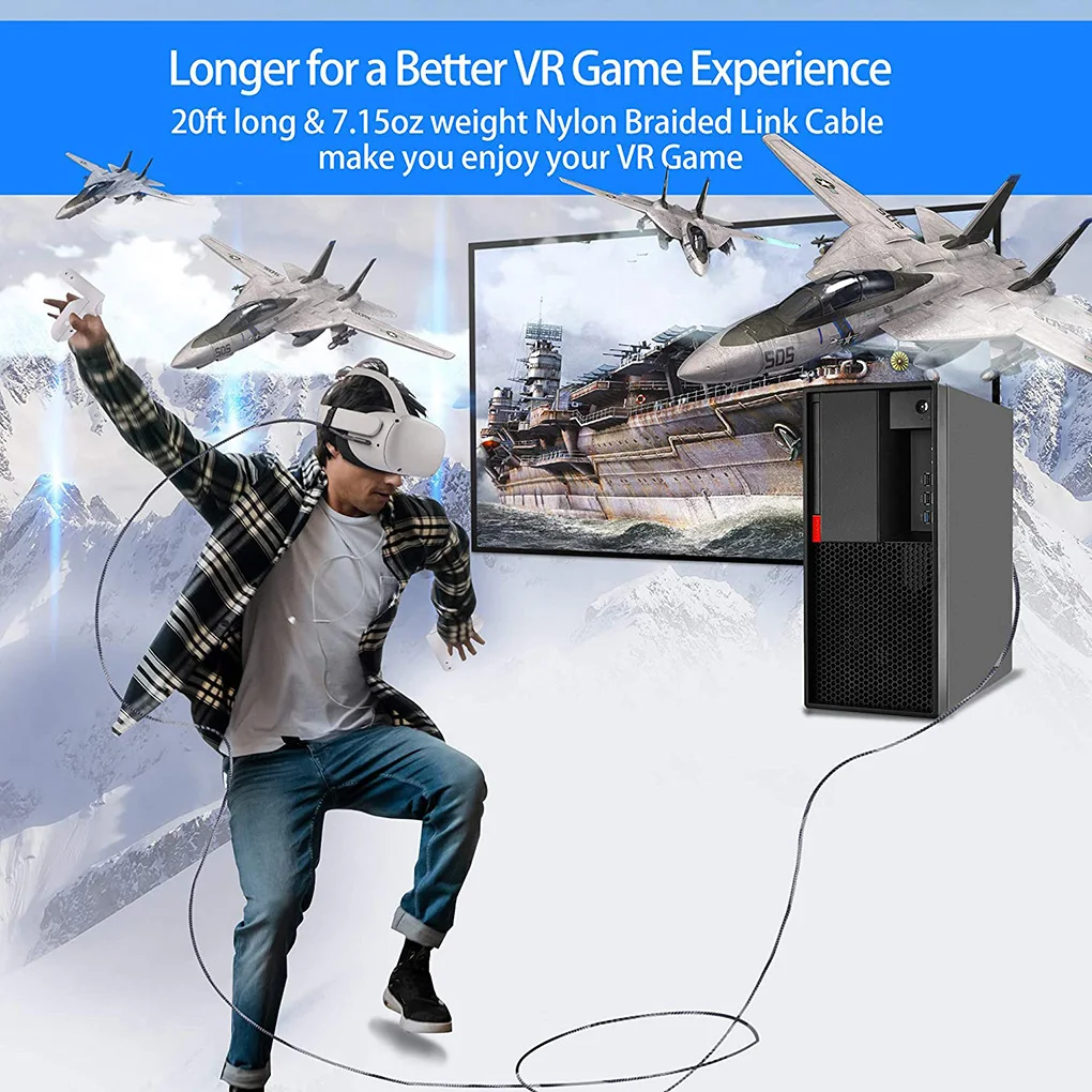 Кабель для зарядки и передачи данных 5 м Oculus Quest 1/2 шнур виртуальной реальности USB