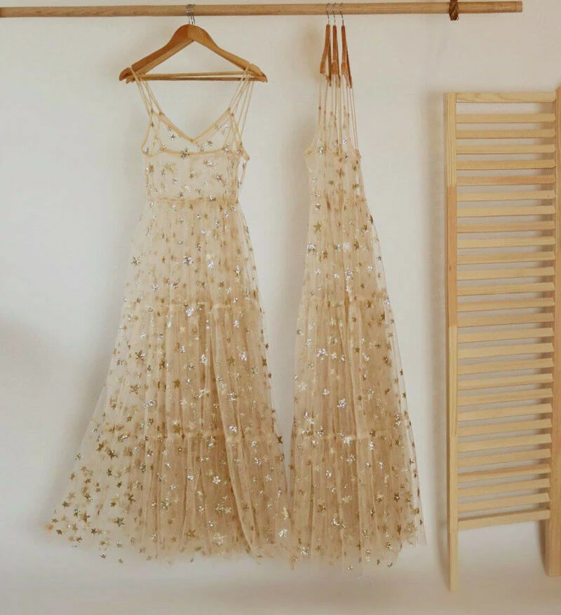 Тонкие лямки Тюль Платья длинное женское платье модные шикарные прозрачные