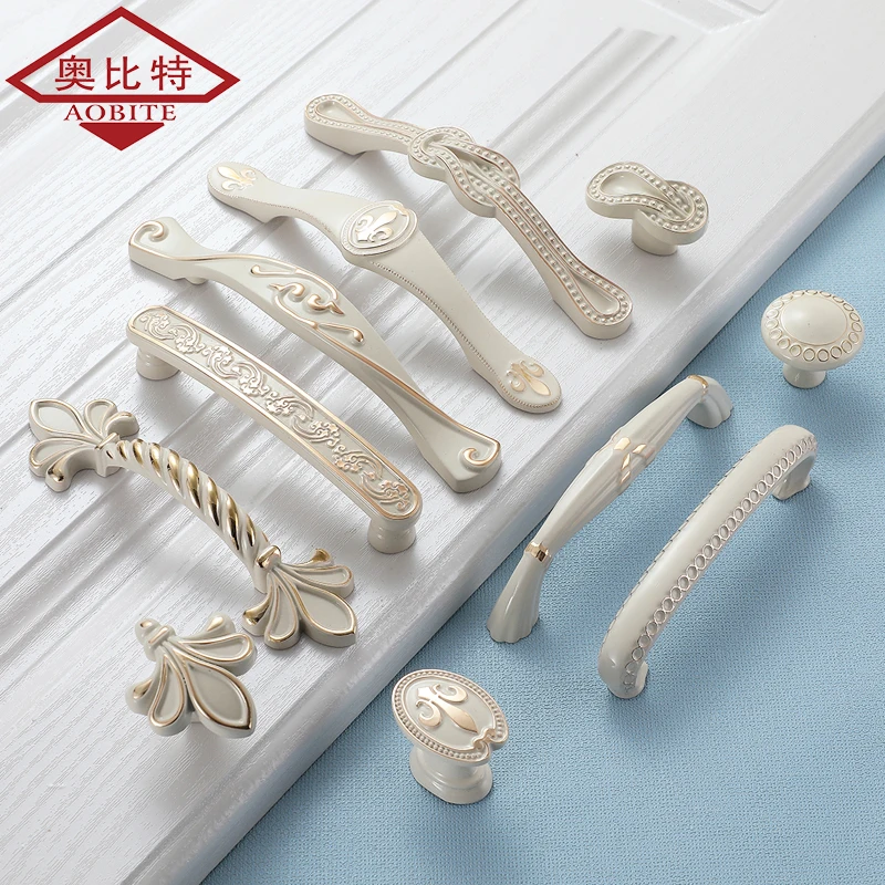 Ручка для шкафа в европейском стиле цвет слоновой кости|Ручки шкафа| |