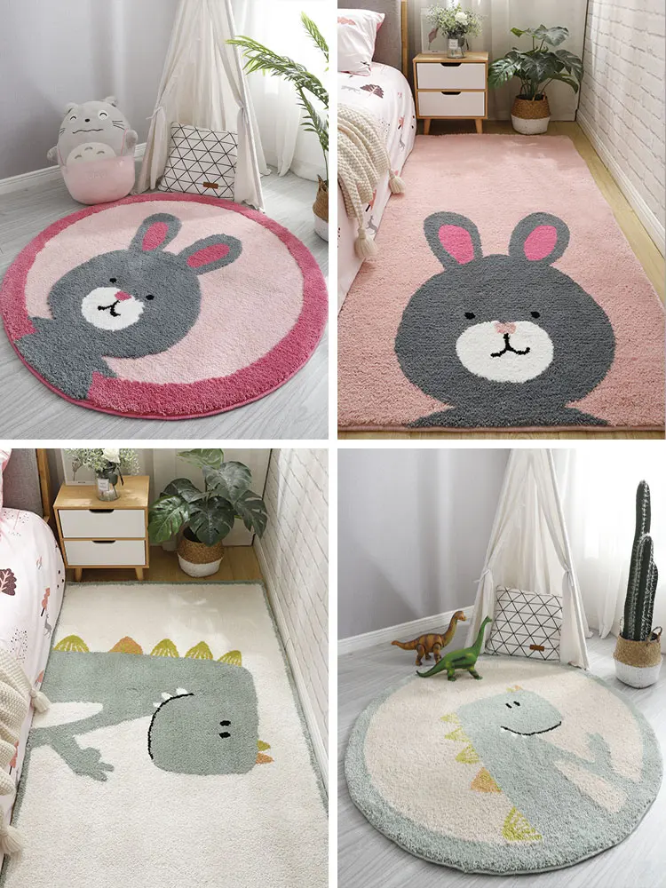 Online Tappeto Fatto A Mano Lavabile Girly Camera Da Letto Comodino Coperta Semplice Nordic Cartoon Tappeto Rotondo Può Essere Personalizzato