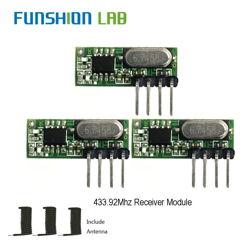 FUNSHION 3 шт. 433 мгц радиочастотный приемник Супергетеродинный UHF ASK МГц модуль