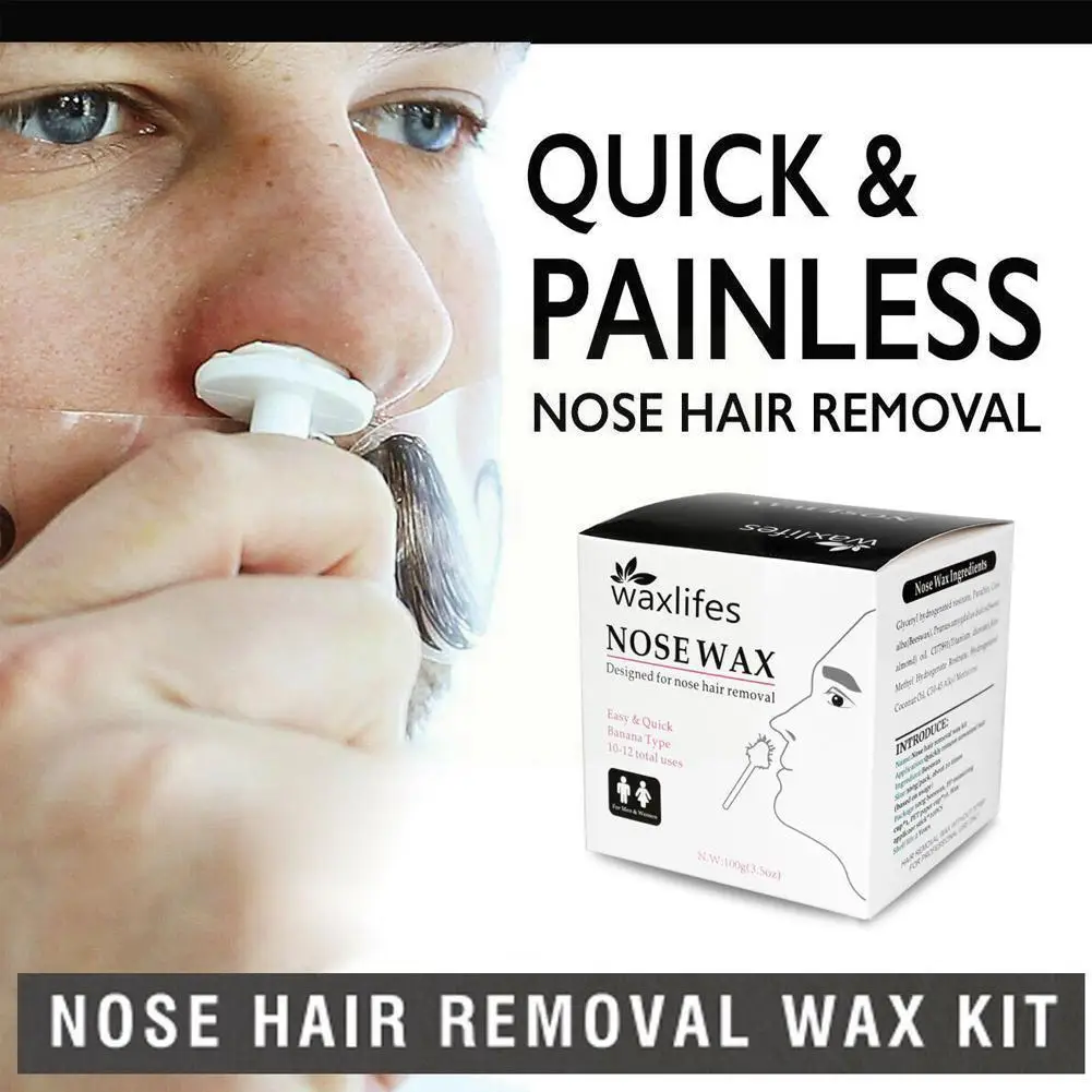 

100g Portable Nose Hair Removal Wax Kit Cleaning Tool Hair Set-lip Treatment Hair Removal Wax Nose Hair G2s9