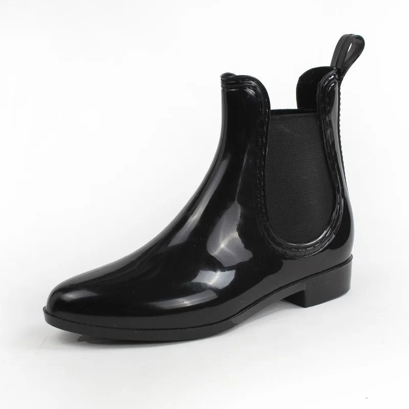 

Женские резиновые ботинки челси, черные ботинки до щиколотки, сезон осень 2021