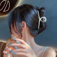 hollow geometric alloy pearl rhinestone hair claw 2021 women elegant gold vintage hair clips headband hairpins hair accessories