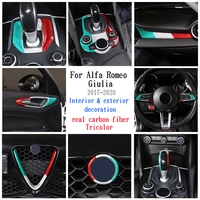 for 2017 2020 alfa romeo giulia real carbon fiber car interior center control door decoration cover sticker interior accessories