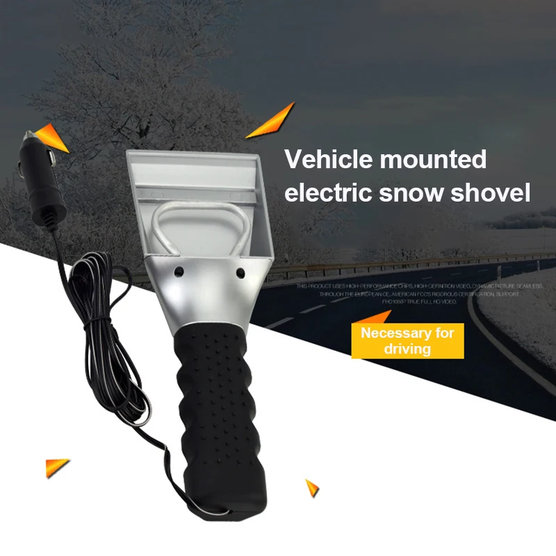 12V Electric Heated Car Ice Scraper Automobiles Cigarette Lighter Snow Removal Shovel Windshield Glass Defrost Clean Tools