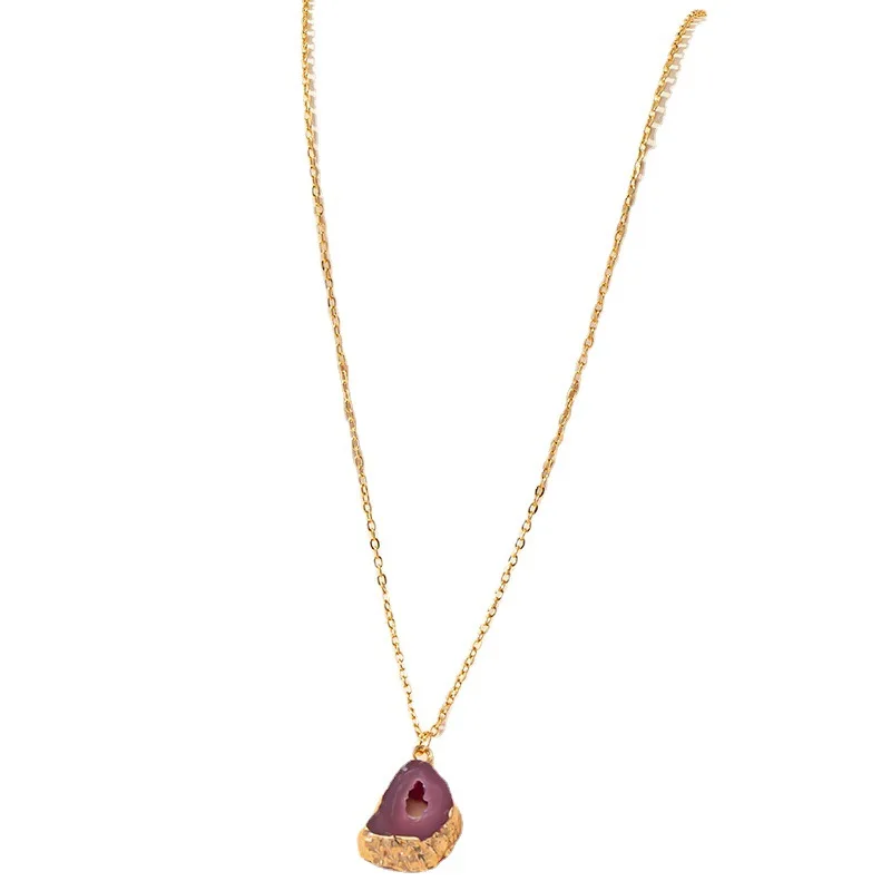 

Ins Gold Chain Acrylic Resin Druzy Druzy Stone Irregular Pendant Choker Necklaces Trendy Korean Fashion Women Party Jewelry