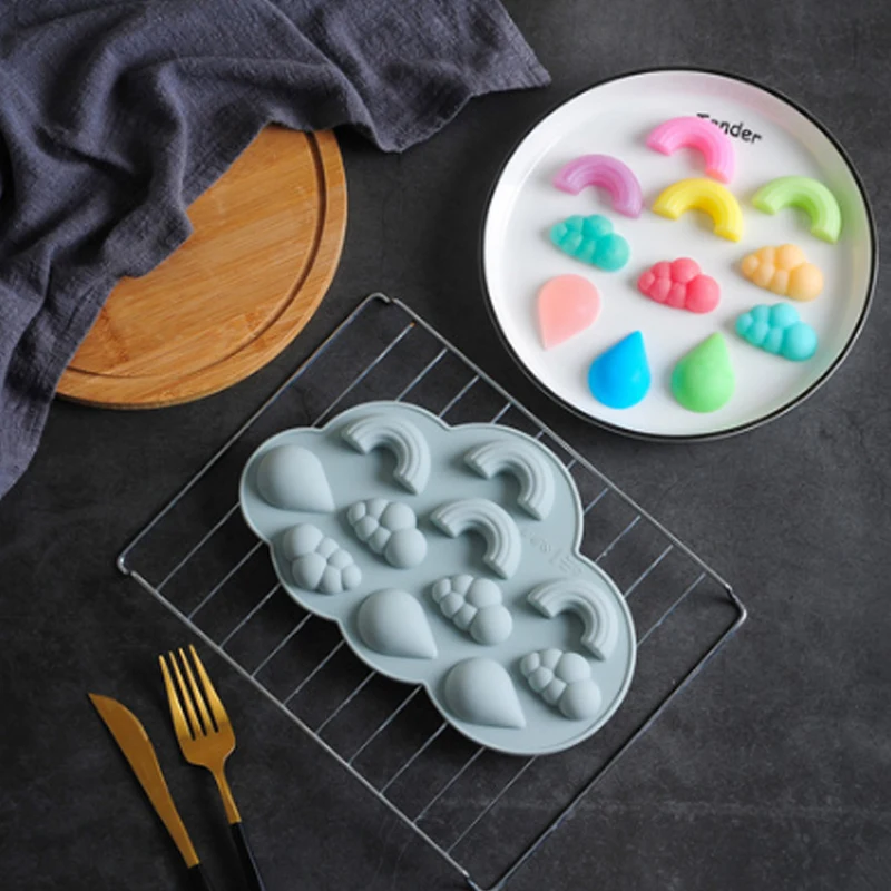 Радужная силиконовая форма для торта шоколада поднос льда в виде облака капли