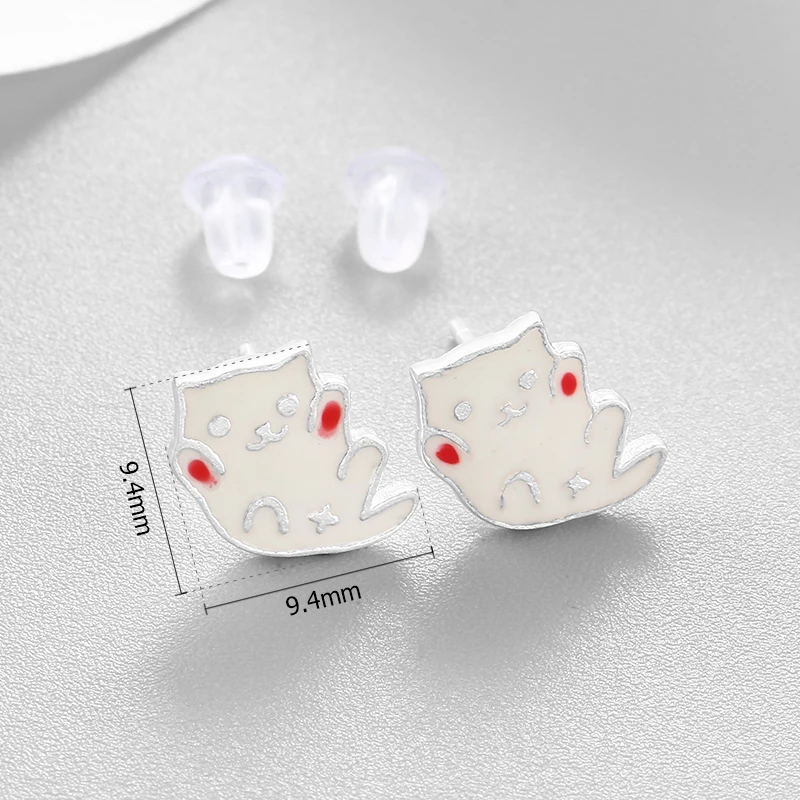 Новые 925 пробы серебряные маленькие шпильки серьги озорной котенок для женщин