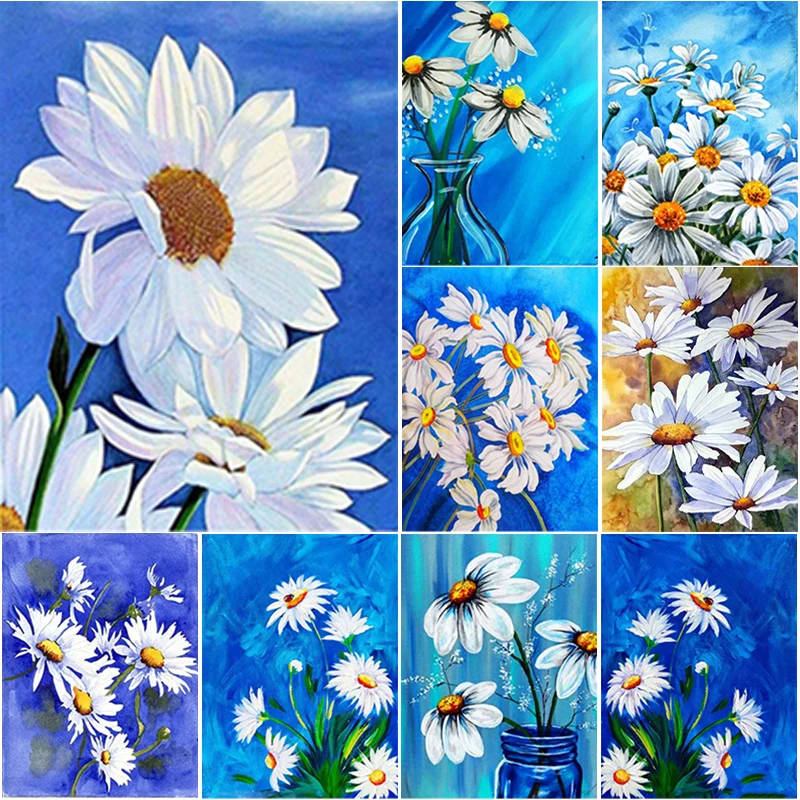 

5D DIY Diamond Painting Full Square Round Drill Little Daisy Diamond Embroidery Flower Cross Stitch Crafts Home Decor Art Gift