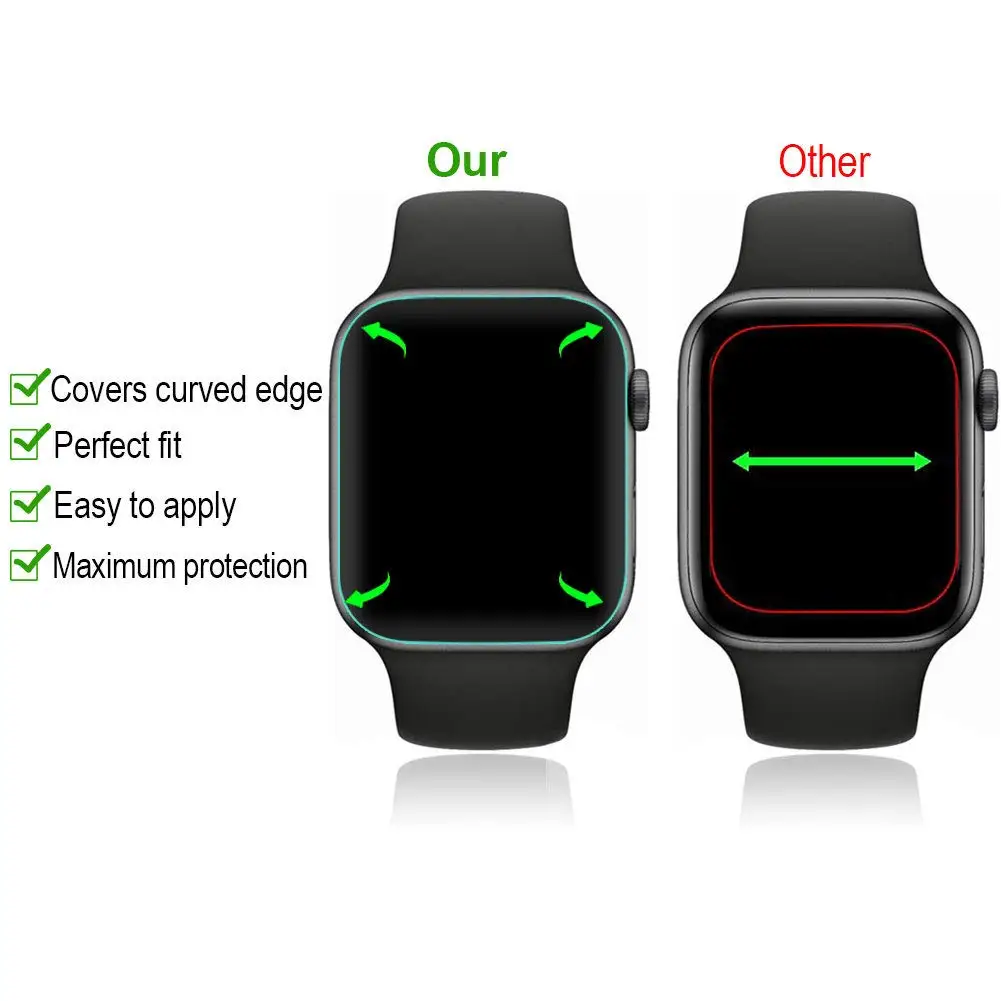 3D Soft Tempered Glass On For Apple Watch 2 3 4 5 6 SE Screen Protective Hydrogel Film iWatch 38 40 42 44 mm Protector | Электроника