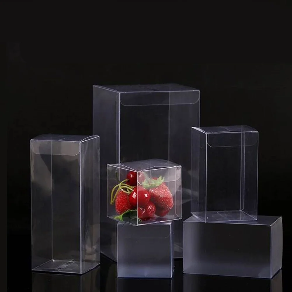 20 шт. ПВХ квадратная упаковочная коробка простая прозрачная для подарка фрукты (10