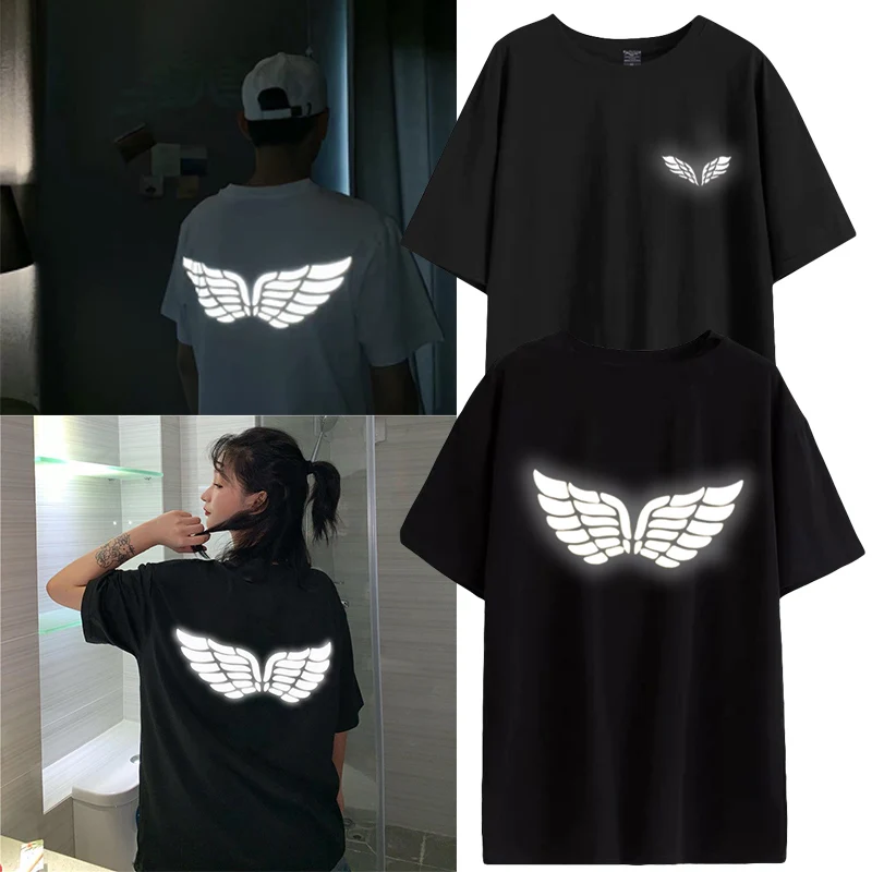 Футболка TOPESKO с белыми крыльями для мужчин и женщин одежда отраженсветильник