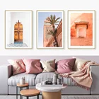 Постер в скандинавском стиле, Картина на холсте из Марракеша, марокканская мечеть, фасадная живопись для гостиной, бытовая печать художественная декоративная стена pa