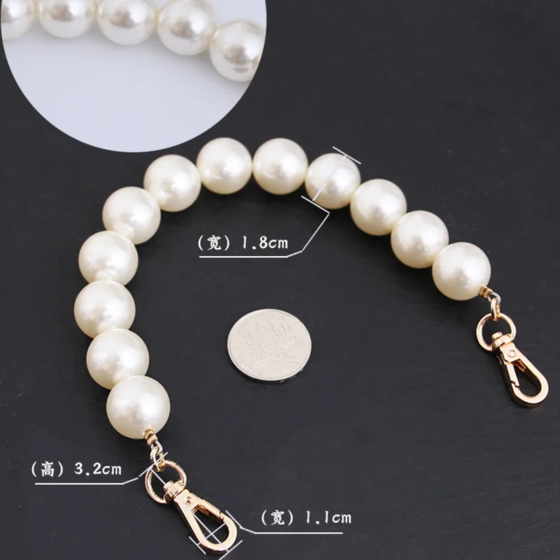Fashion High Grade Large Pearl Bag Decoration Luggage Accessories Chain White Mobile Phone Rope Handbag Hand Strap Belt