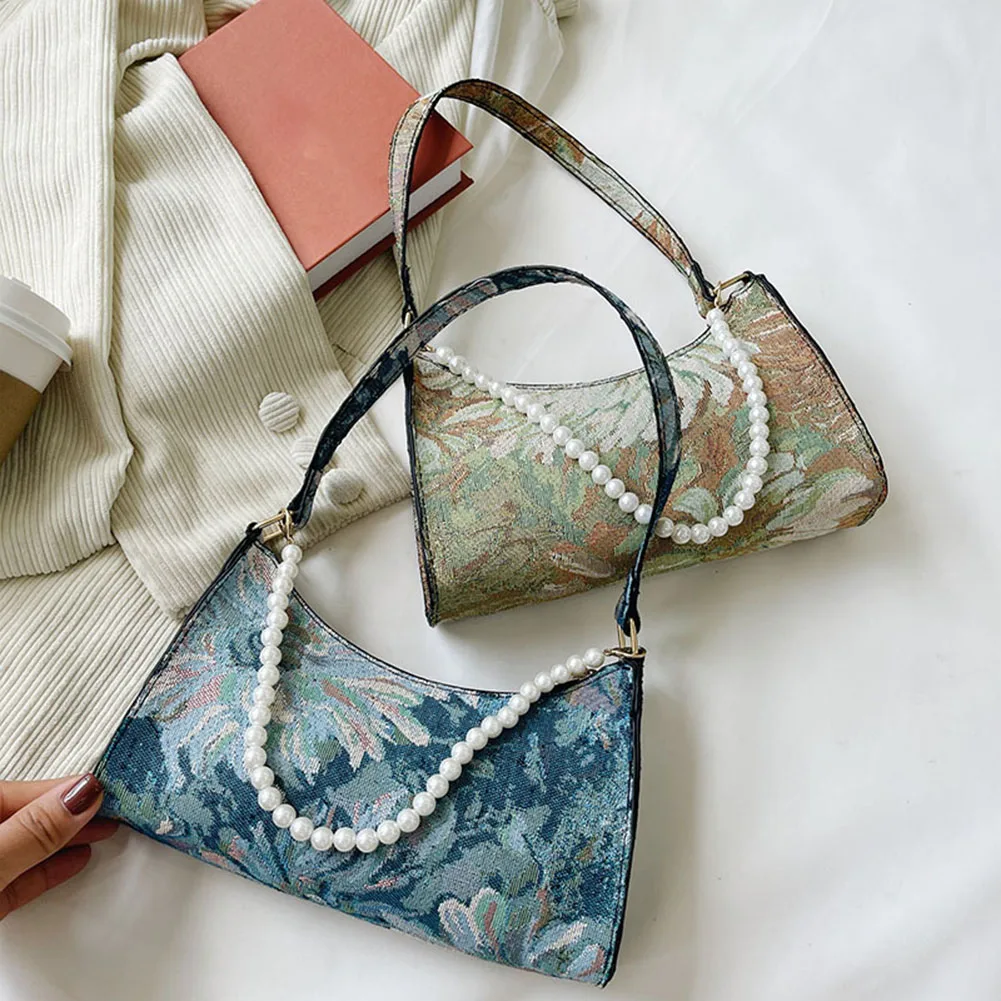 

Сумка на плечо женская с принтом масляной живописи, Модный Роскошный дизайнерский саквояж на плечо, Повседневная маленькая сумочка-Шоппер ...