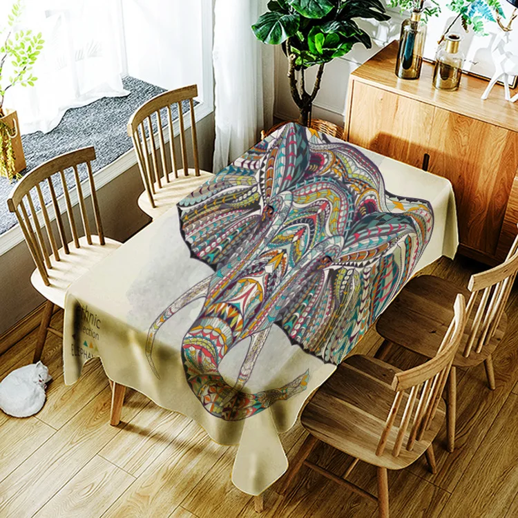 

European and American style anthropomorphic animal print washable tablecloth
