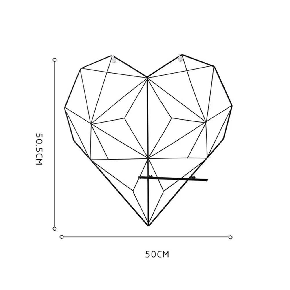 

Metal Heart Wall Hanging Shelf Clips Cords Photos Postcards Frame Display Storage Rack Holder Home Wall Decor Photo Nordic Art