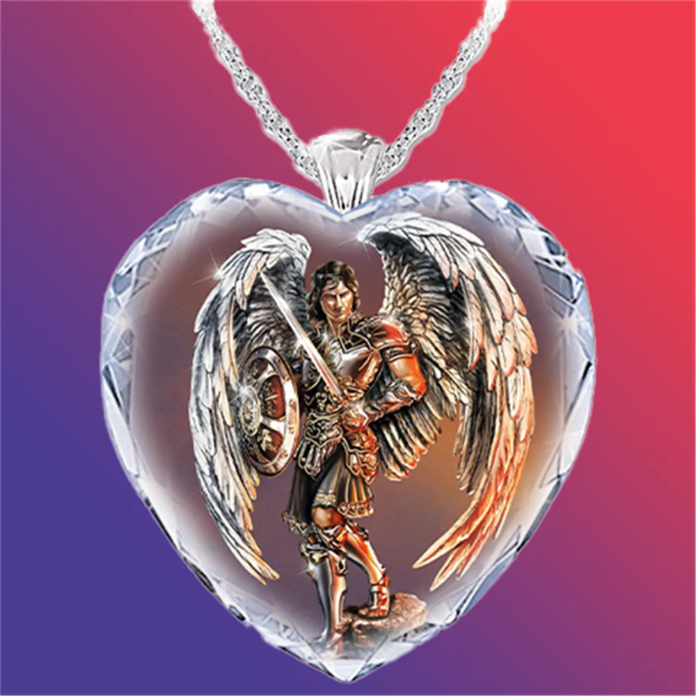 Властное хрустальное ожерелье с кулоном в виде сердца арчанделя изысканное