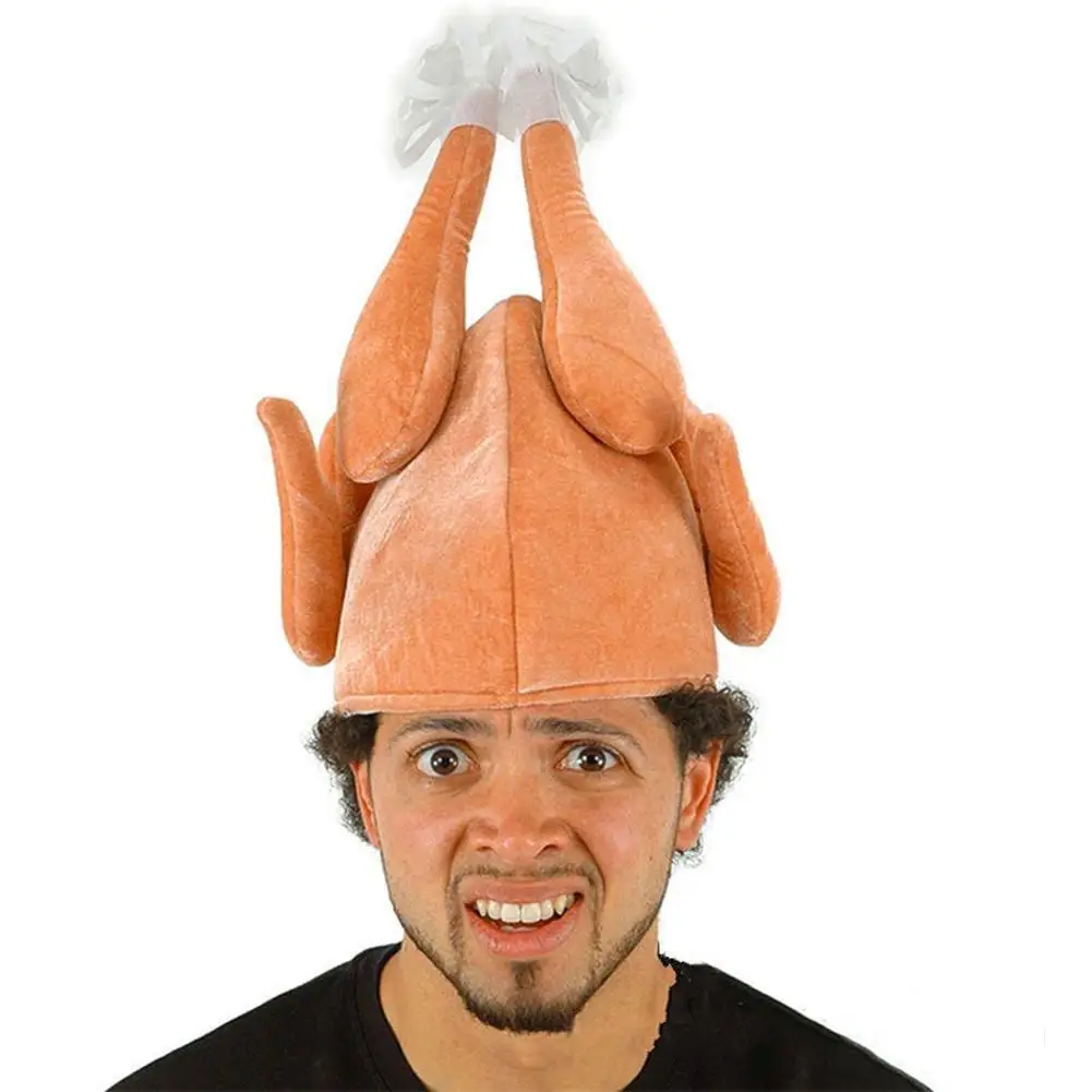 

Turkey Hat Novelty Funny Christmas Thanksgiving Cooked Creative Party Adults Turkey Xmas Funny Roasted Fancy Hat Dress X2D5