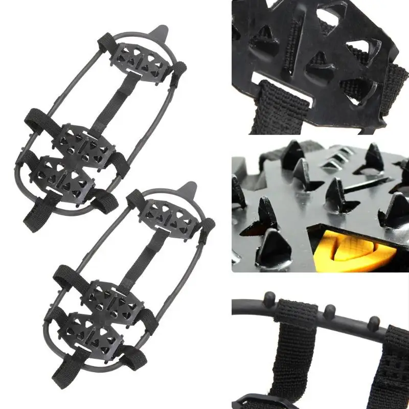 Походные зубы шипы бахилы прочные 24 зуба Уличная обувь для снега скобы