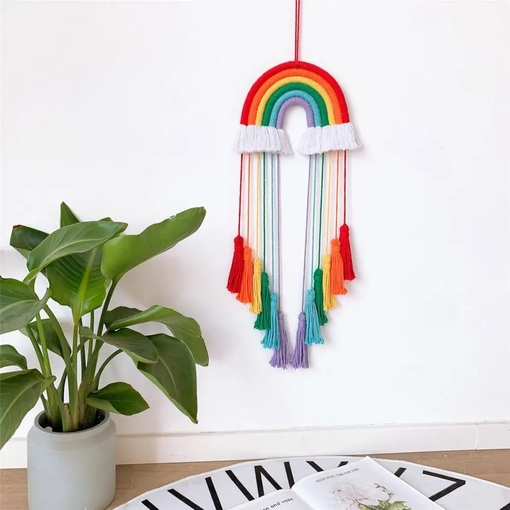 

INS Nordic Handmade Rainbow Tassel Wall Decorative Multi-Color Woven Room Hangings Toys Home Decoration Photography Prop