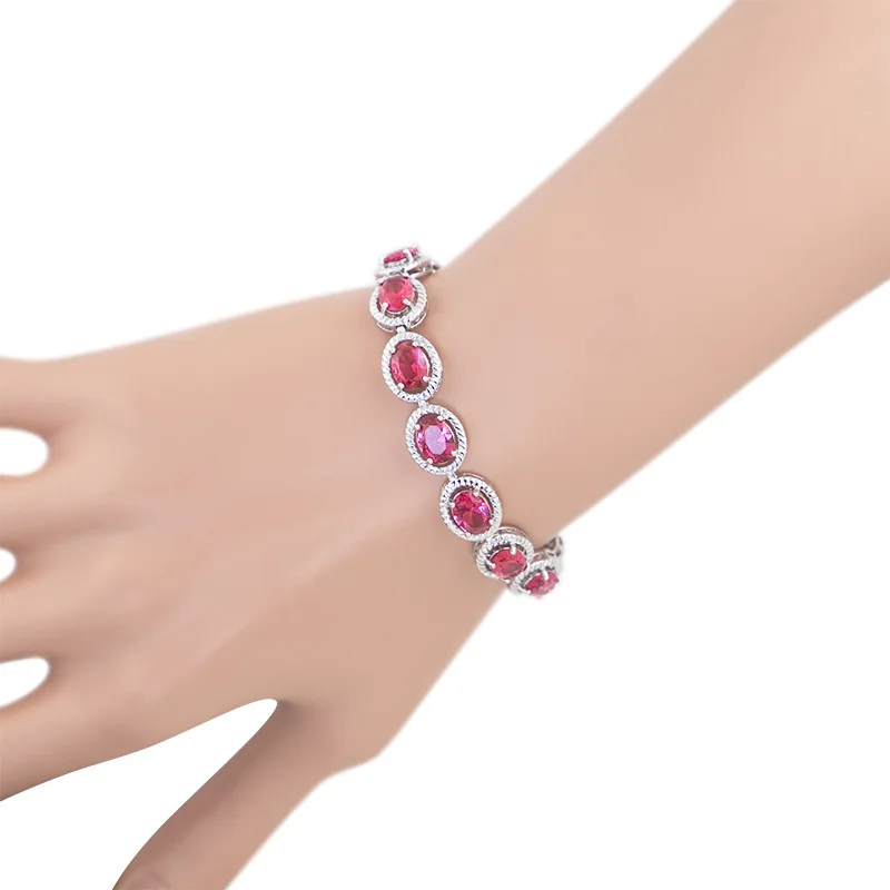 

European and American Fashion Jewelry Set Party Earrings Necklace Bracelet Ring Four Piece Jewelry Oval Water Drop Jewelry Set